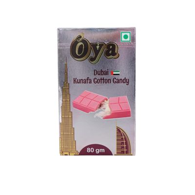 Oya Dubai Premium Kunafa Cotton Candy 80gm | Kunafa Cotton candy Chocolate Bar Bites enriched Cotton Candy | Bite through the crispy Chocolate layers | made with premium ingredients, ensuring an indulgent experience in every bite |festival celebratio