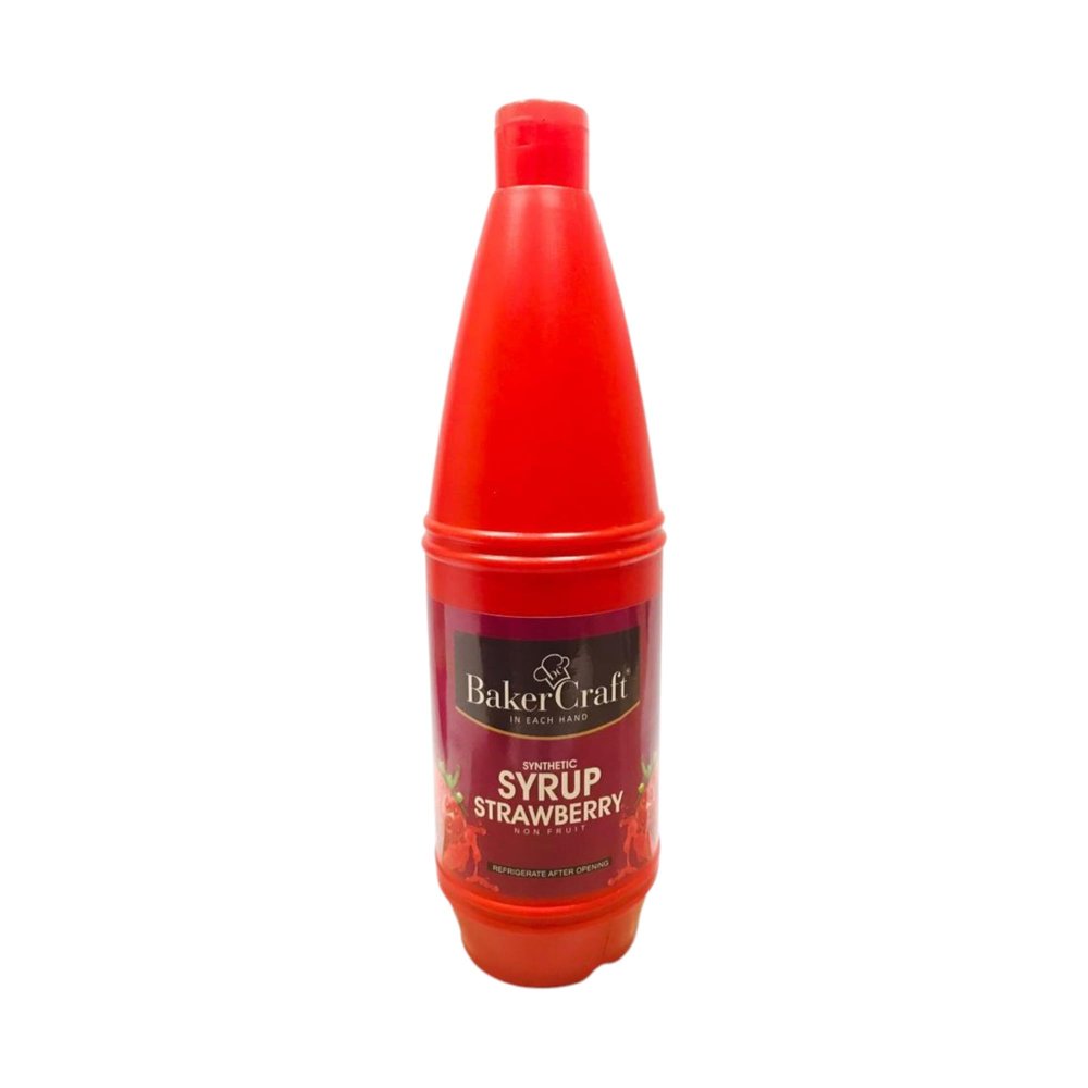 EXCEL ENTERPRISES Baker Craft Strawberry Syrup, 1.5 kg | Professional-Grade Dessert Topping & Flavoring for Baking, Ice Cream & Beverages |Pack of 1