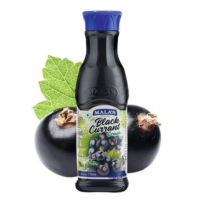 EXCEL ENTERPRISES MALAS BLACK CURRANT CRUSH 750ML | FRUIT SYRUP CONCENTRATE FOR MOCKTAILS, MILKSHAKES, DESSERTS & BEVERAGES |Pack of 1