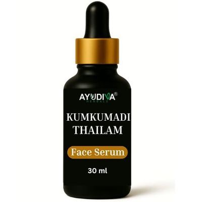 Ayudiva Herbals Kumkumadi Thailam Face Serum  Ayurvedic Face Oil with Saffron, Sandalwood & Turmeric | Nourishes & Supports Radiant Skin | 30 ml