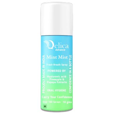 Qelica Mint Mist Advance Green Instant Mouth Freshener for Couples Kissing, Long-Lasting 150+ Spray (10gm)