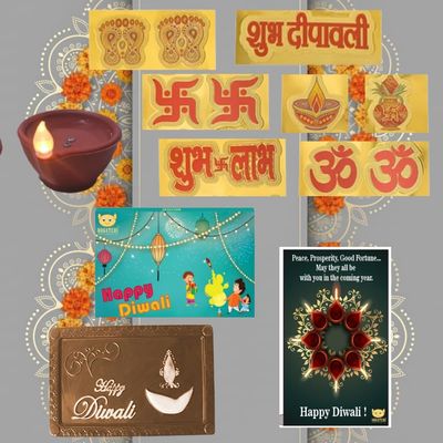 Bogatchi Diwali Dark Bar LED Diyas with Stickers | Sweet & Festive Gift Hamper for Family, Friends & Corporate Gifting Pack of 3, 70g