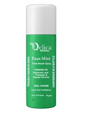 Qelica Paan Mist Advance Green Instant Mouth Freshener for Couples Kissing, Long-Lasting 150+ Spray (10gm)