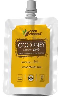 Open Coconut Coconey Sweetener Mango Honey 250g x Pack of 2  Coconut Nectar | Natural Sugar Substitute | Low GI | Plant-Based