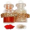 Bhai Dooj Tikka for Brother- Designer Glass Pack of Roli, Rice Chawal, Chandan Mishri for Sweet Bhaiya & Personal Message (Roli Tikka Thread) view 2