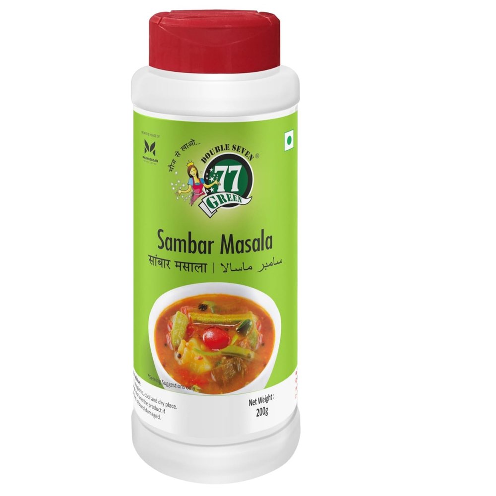 77 Green Sambhar Masala Powder | South Indian Authentic Masalas | Traditional Recipe | No Added Preservatives 200g