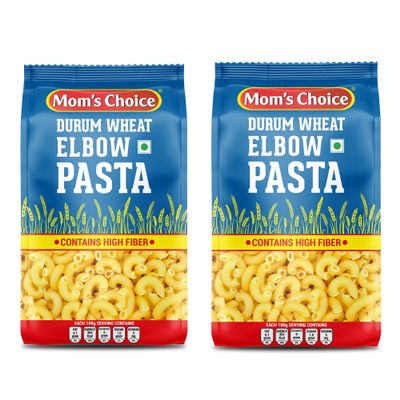 Elbow Pasta Macaroni | Suji Based | No Maida | Healthy Durum Wheat Semolina with High Fiber, 850g  Moms Choice (Pack of 2)