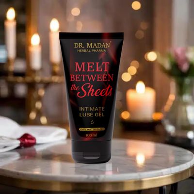 Dr. Madan Herbal Pharma Between the Sheets Intimate Lube Gel, Water-Based, Non-Sticky, Long-Lasting, 100ml