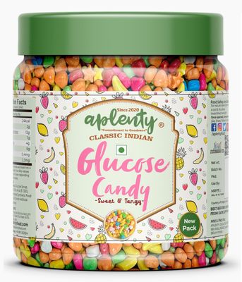 Aplenty Glucose Candy | Assorted Fruits-Flavored Bright Colorful Hard Candies | Mixed Flavored Colourful Star Moon Shaped Mix Runts (200g)