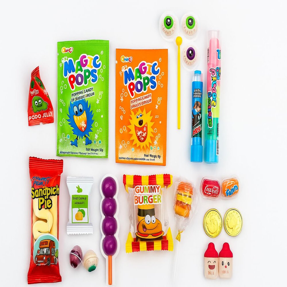 21-in-1 Imported Fun Candy Pack | Magic Pops, Gummies, Lollipops & More Kids Party Special Treats