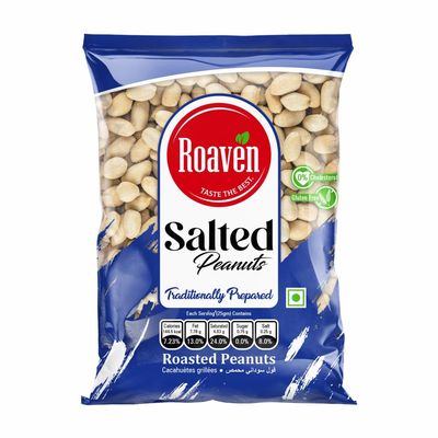 ROAVEN - ROASTED SALTED PEANUTS/GROUNDNUTS | Traditionally Prepared | Gluten Free | Rich in Protien | Unpolished (180 GRAMS)