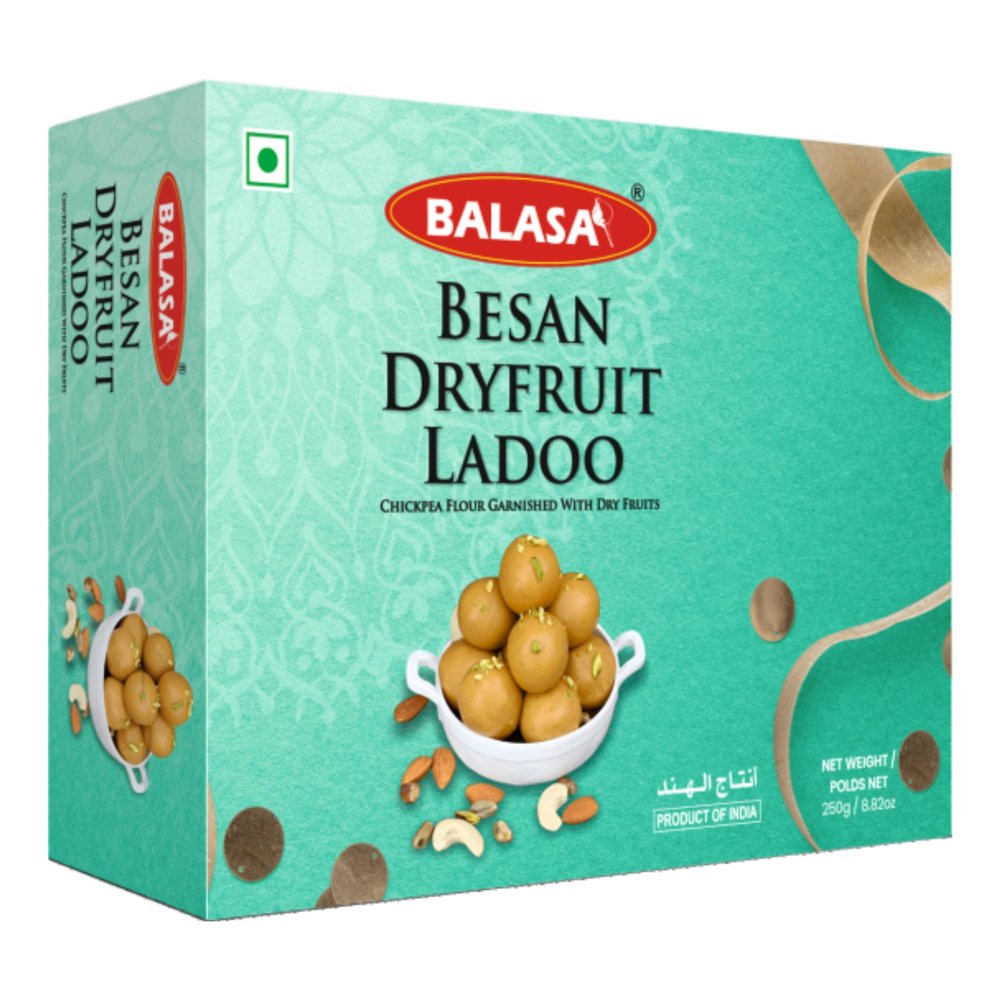 Balasa Besan Ladoo (200g x 2) | Made with Pure Dry Fruits | No Added Flavours | Indian Mithai | Mithai for Diwali | Sweets for Pooja | Indian Sweets Diwali Gift Pack | Pack of 2 x 200g
