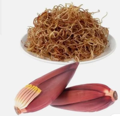 Aadi16's Dehydrated Banana flower Blossom or Mocha boost to the immune system, Well Dressed Sun Dried Flowers ready to Cook, Pack 120gm. (Obtained from Six Full Size flower)