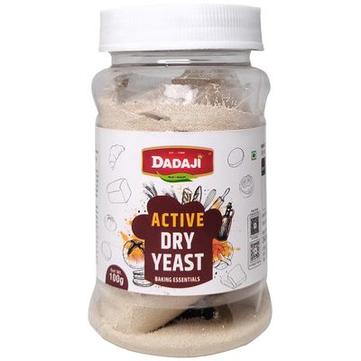 Dadaji Active & Instant Dry Yeast Powder | 100g | Ideal for Baking Bread, Pizza, Cakes & Dough at Home | All Purpose Yeast | Pack of 1| With Free Spoon