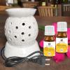 Aatiutik Ceramic Electric Aroma Diffuser | Handcrafted Oil Burner with 2 Aroma Oils | Ideal for Aromatherapy, Relaxation, and Home Decoration (2 Oud Gold Aroma Oil) view 1