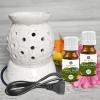Aatiutik Ceramic Electric Aroma Diffuser | Handcrafted Oil Burner with 2 Aroma Oils | Ideal for Aromatherapy, Relaxation, and Home Decoration (2 Magic Fruit Aroma Oil) view 1