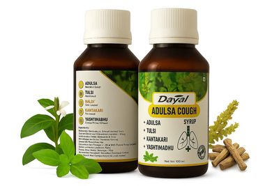 Dayal Adulsa Cough Syrup, 100 ML Natural Herbal Formula Dayal Adulsa Cough Syrup , , - (), ,