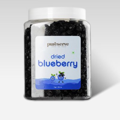 Pureserve Premium Dried Blueberries 1Kg Naturally Sweet & Juicy | Antioxidant-Rich Superfood | No Added Preservatives | Ideal for Snacking, Baking & Smoothies | Jar Pack OF 1