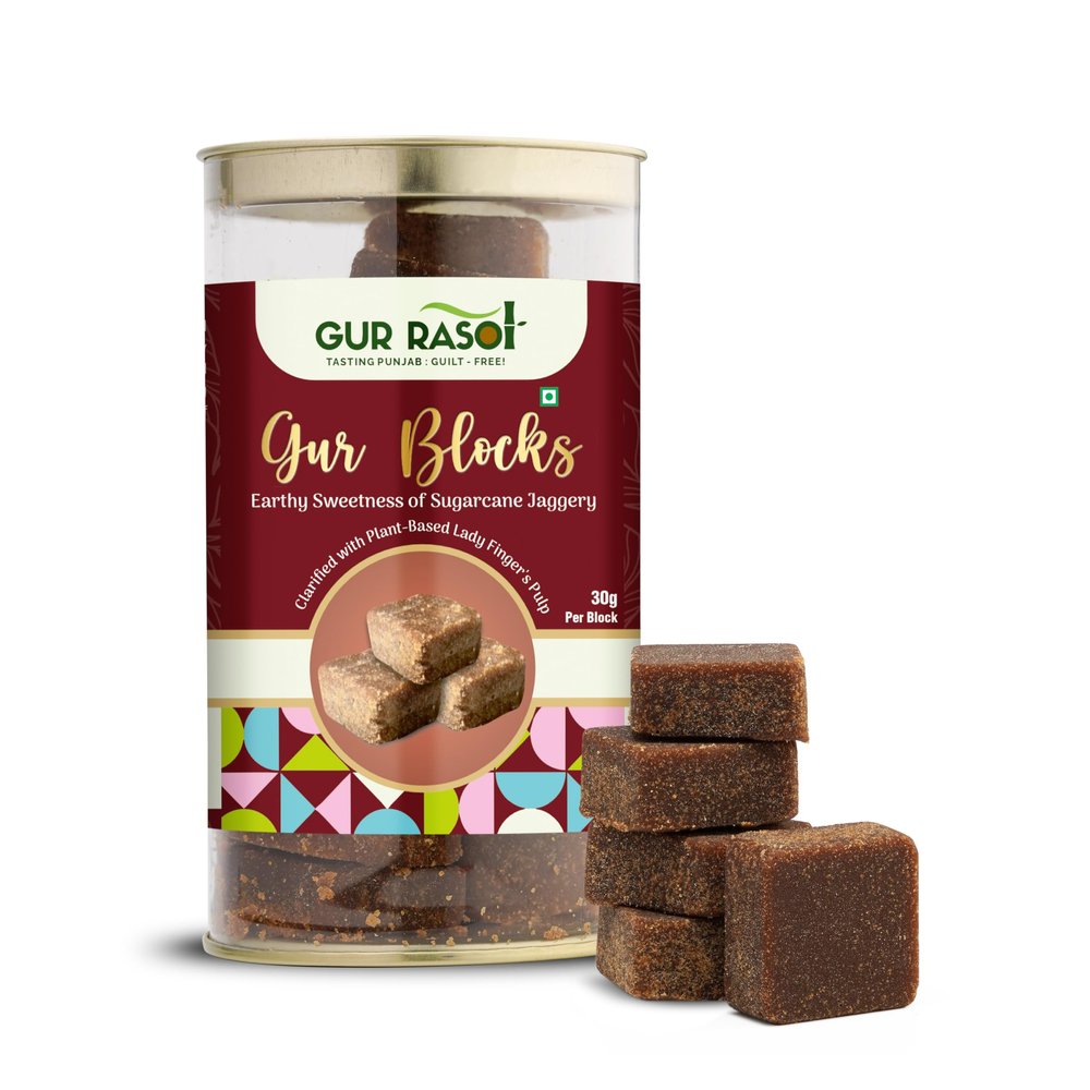 GUR RASOI Organic Jaggery Gur Block 5g Each Pieces Healthy Chemical-Free Traditional Sweet Snack (800 grams)