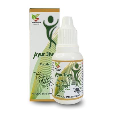 Amritaya Ayur Jiwa Oil | Ayurvedic Mens Vitality & Stamina Massage Oil with Ashwagandha, Shilajit, Safed Musli & Kaunch Beej | Supports Strength, Energy & Reproductive Wellness  10ml