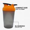 Athnex 500ml Protein Shaker Bottle | BPA-Free, Leakproof with Mixer Ball & Adjustable Carry Loop | Compact & Durable Gym Sipper for Fitness & Travel (Orange) view 3