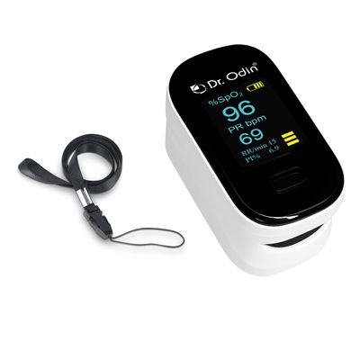 Dr. Odin OPO 103 Fully Automatic Pulse Oximeter for SpO & Pulse Rate Monitoring with Dual-Color 360 Rotating Display, Perfusion Index, Respiratory Rate Indicator & Auto Shut-Off (White)