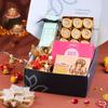 FlowerAura Premium Diwali Gift Box of Kaju Katli, Wooden Plank, Lotus Toran, Reed Diffuser, Set of 12 Candle Diya | Corporate Gifting | Tradational Diwali Gift For Relatives & Friends view 1