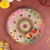FlowerAura Premium Diwali Gift Box of Elegant Designer Thali, 500g Gulab Jamun | Corporate Gifting | Tradational Diwali Gift For Relatives & Friends view 2