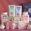 FlowerAura Premium Diwali Gift Box of Laxmi Ganesh Idol, Choco Balls, BBQ Almonds, Kalimirch Cashew, Paan Raisin, Trail Mix, Fridge Magnet | Corporate Gifting | Diwali Gift For Relatives & Friends view 1