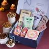 FlowerAura Premium Diwali Gift Box of Laxmi Ganesh Idol, Choco Balls, BBQ Almonds, Kalimirch Cashew, Paan Raisin, Trail Mix, Fridge Magnet | Corporate Gifting | Diwali Gift For Relatives & Friends view 2