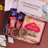 FlowerAura Premium Diwali Gift Box of Kaju Katli, 8 Chocolates, 2 Terracotta Diyas | Corporate Gifting | Tradational Diwali Gift For Relatives & Friends (Same Day Delivery) view 2