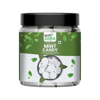 NUTRIZAIKA Mint Flavoured Candy | Pudina Mint Candies | Pudina Goli | Mouthfreshner - Jar Pack 1kg
