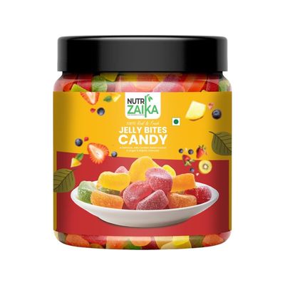 NUTRIZAIKA Jelly Bites | Sugar Coated Jelly Candy | Mix Fruits candies | Juicy Jellies - Jar Pack 100G