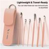 Dr Vaku Reusable EarWax Removal Cleaning Tool Kit (Set of 7) Stainless Steel With Storage Case Ear Pick Scoop Curette Cleaner And Spring Buds Safe Easy & Hygienic- Pink view 3