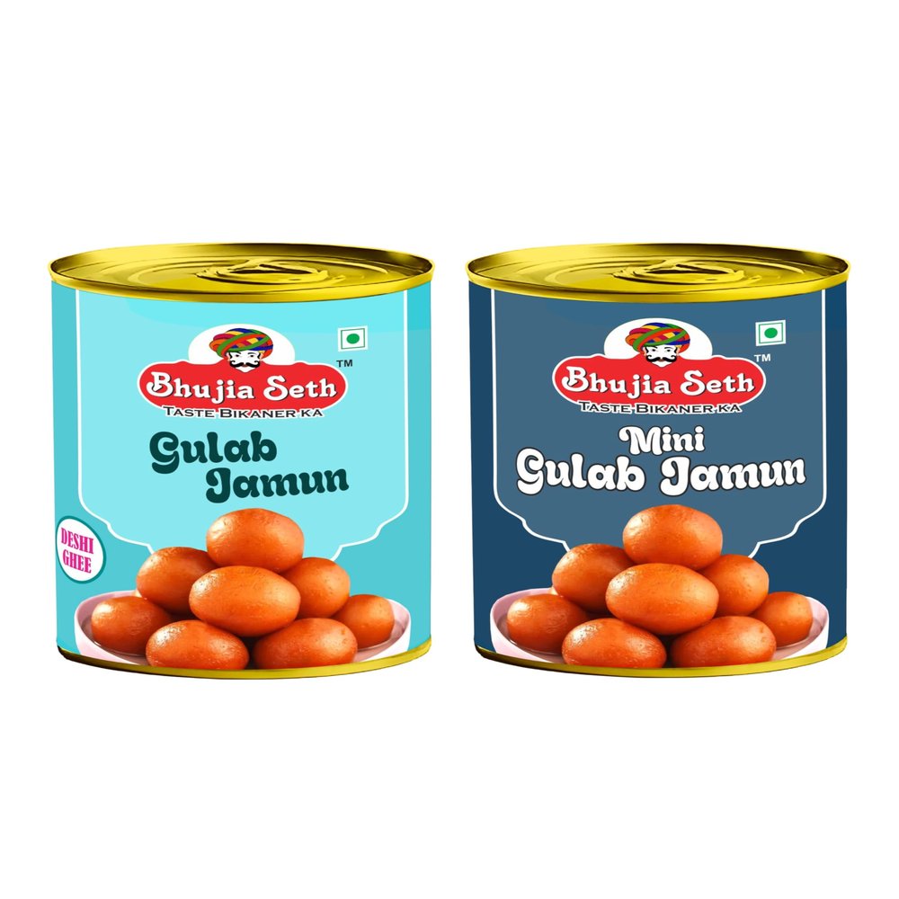 BHUJIA SETH sweets desi ghee gulab jamun & Mini Gulab jamun combo pack (1 kg x 2) pack