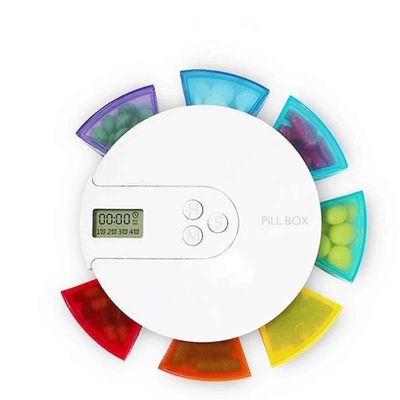 BAZPUR MART Automatic Pill Dispenser with Alarm - 7-Day Weekly Medication Organizer for Easy & Timely Pill Reminders