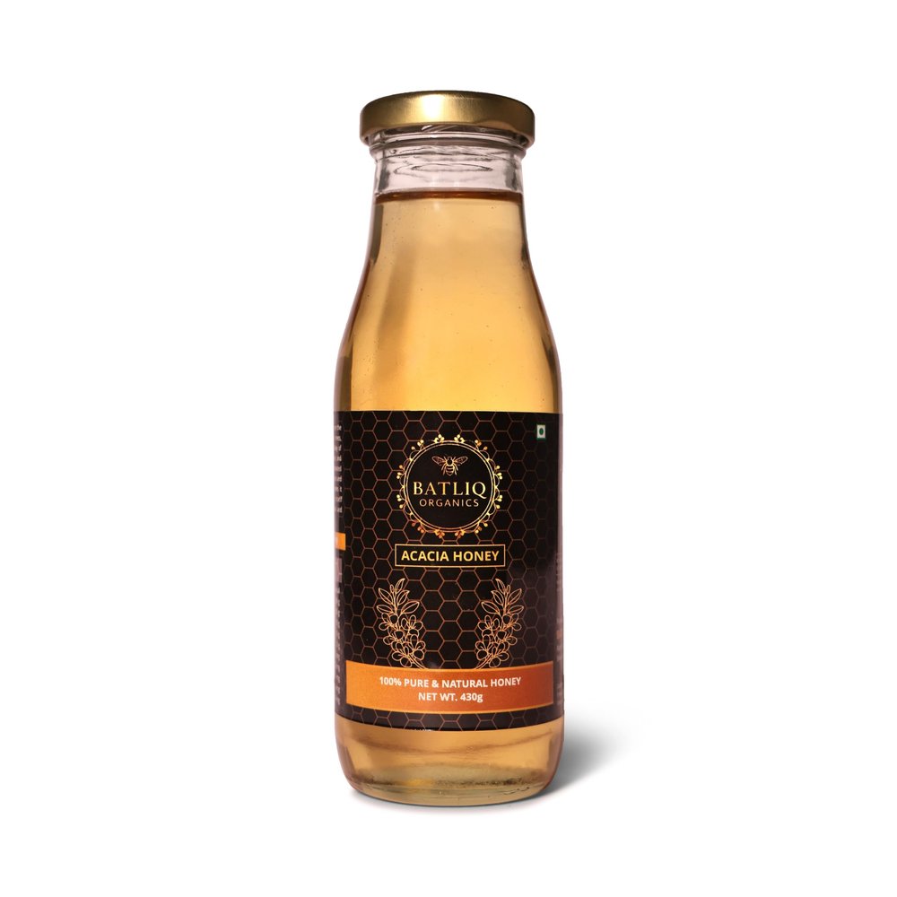 Batliq Organics Acacia Honey  100% Pure, Raw & Unprocessed (430g) | Natural Honey from Kashmir Acacia Blossoms | Premium Ayurvedic Sweetener | No Added Sugar or Preservatives