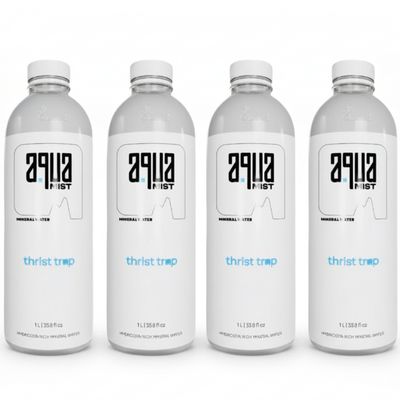 Aqua Mist Hydrogen Rich Mineral Water 1L | Alkaline Drinking Water with Electrolytes pH 8.5+ | Refreshing, Hydrating, Detoxifying & Body Balancing Water Bottle  Pack of 4