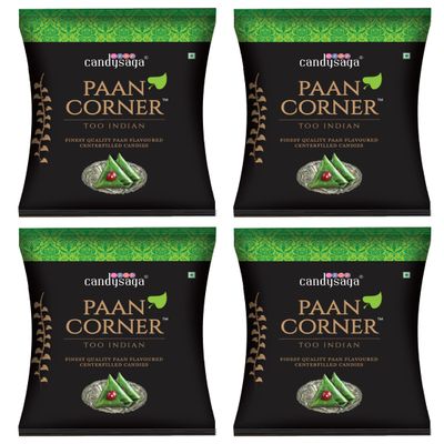 Candysaga Paan Corner Paan Flavoured Candy Packet (115 Candies in 1 Packet) (Set of 4 Packets)