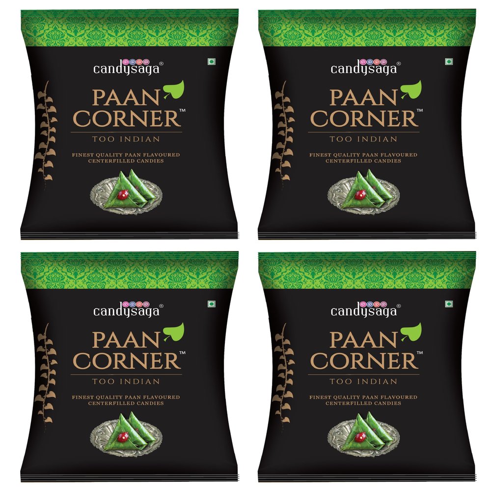 Candysaga Paan Corner Paan Flavoured Candy Packet (115 Candies in 1 Packet) (Set of 4 Packets)