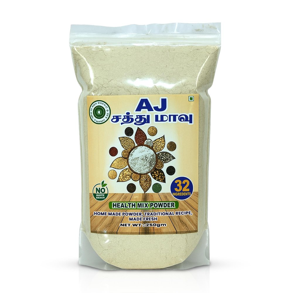 AJ Nutritions Health Mix Powder | 32 Grains Multigrain Energy Drink Mix | Traditional Homemade Sathu Maavu | Protein & Calcium Rich | No Sugar, Preservative-Free | Suitable for Kids & Adults