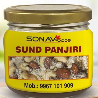 SONAV FOODS Sund Panjiri 500 GM Prepared with Desi Ghee & Dryfruits Recipe | Healthy and Nutritious Traditional