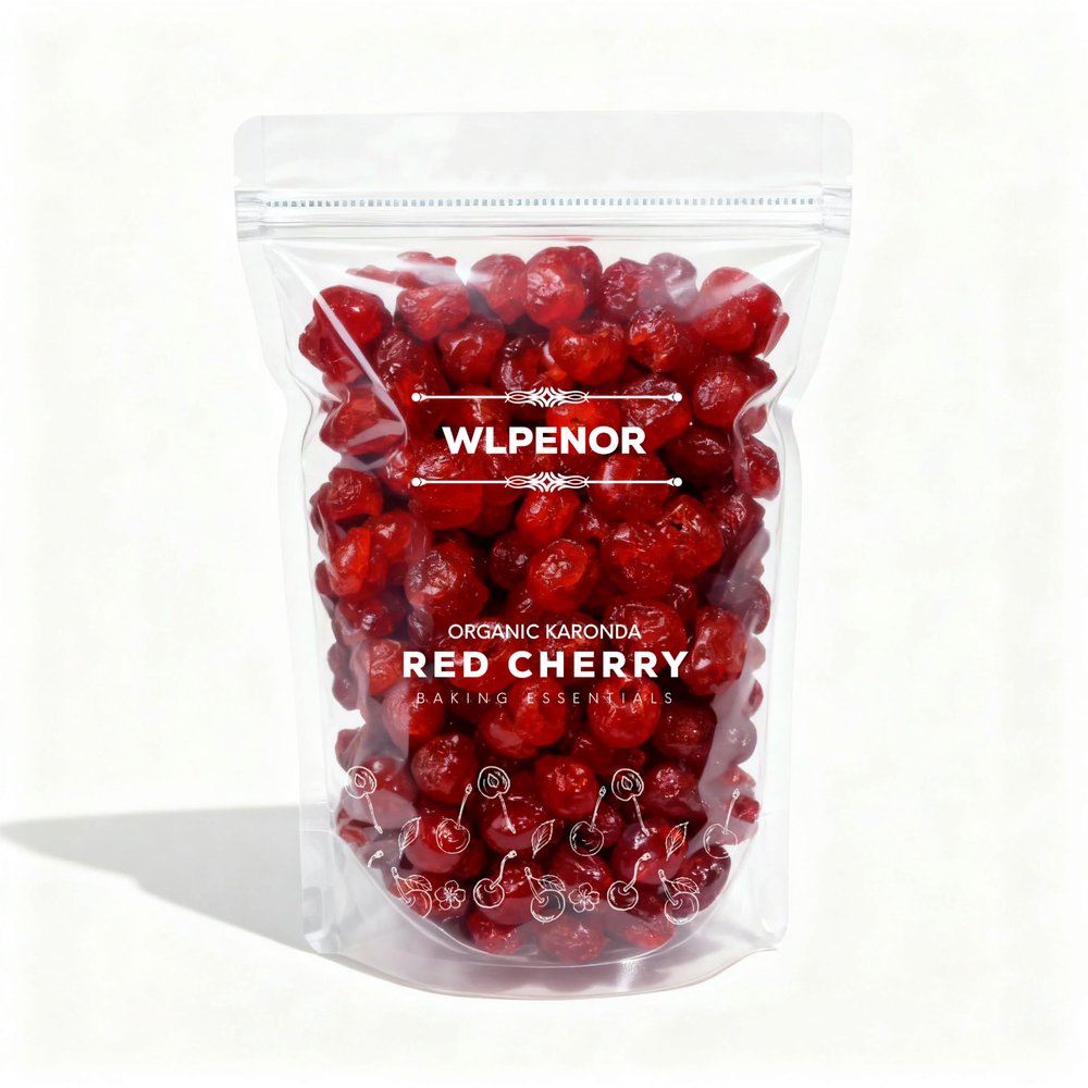 WLPENOR Big Red Cherry Karonda  Delicious & Tasty | For Cake, Ice Cream & Shake Decoration | Juicy & Flavorful | Sweet Dessert Topping | Ideal for Baking, Garnishing & Gifting (200gm)