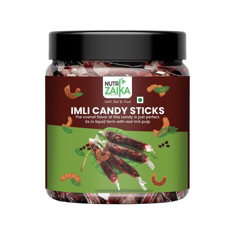 NUTRIZAIKA Imli Candy Stick | Tangy Tamarind Candy on a Stick | Traditional Indian Sweet & Sour Treat | Kids' Favorite Snack |100gm