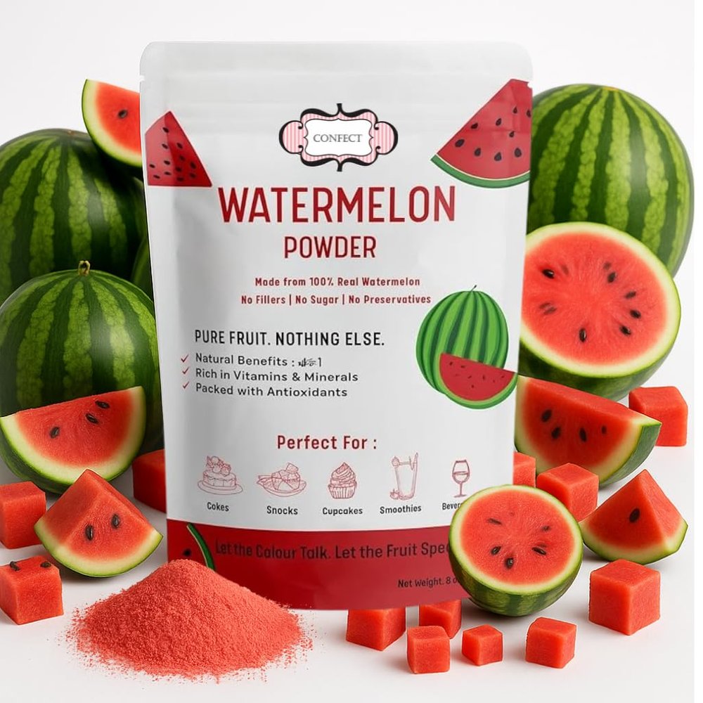 Confect Watermelon Powder | Pure & Natural Fruit Powder for Smoothies, Baking, Beverages, Juices, Tea & DIY Recipes | Vegan, Gluten-Free, No Added Sugar  50 Gms (50g)