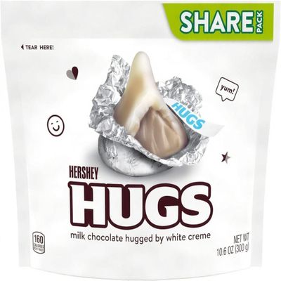 Dryfruit mart Hershey Hugs Candies Include the Milk Chocolate Taste You Know and Love Hugged By Smooth, Delectable White Creme. Individually Wrapped 10.6 OZ 300g (USA)