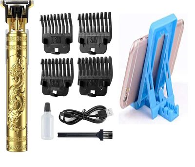CRAYOTALK T9 Vintage Professional Hair Trimmer For Men Golden Metal Body,Cordless,4 Guide Combs,USB Rechargeable,Men'S T9 Golden MetalZero Gap Beard & Hair Clipper With Guide Combs & Brush Plastic Gold