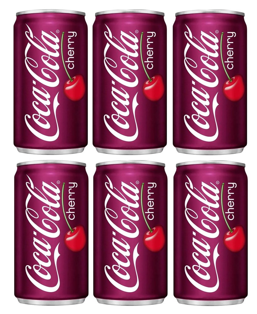 Coca colas Cherry Soft Drink - The Perfect Fusion of Classic Coke Flavor With A Bold Cherry Twist Each 330ml Pack of 6 (Imported)
