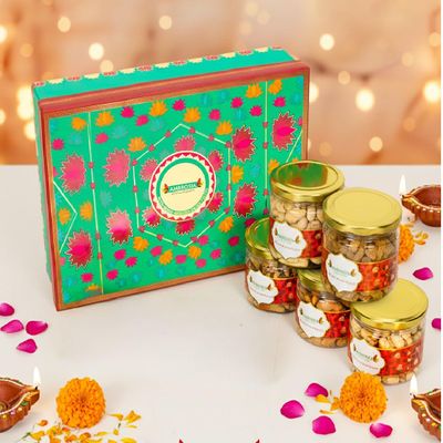 Ambrosia Mixed Delights Diwali Gift Box 740g I Diwali Gift Hamper I Premium Dry-fruits I Almonds, Cashew, Pista, Raisins & Walnut Kernels I Corporate Hamper I Dry Fruit Gift Pack I Premium Gift Box I Festive Hamper