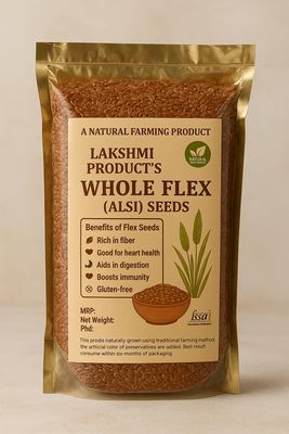 Lakshmi Product's Premium Flex (Alsi) Seeds  1.8 kg Pack | 100% Natural | Double Sortex Clean | FSSAI Certified | Rich in Omega-3 & Fibre(Net Quantity 1800 Gram)
